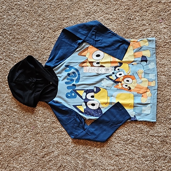 NWT Bluey Boy's Long-Sleeve Hooded T-Shirt/ Hoodie Sweatshirt with Bingo Size: 6 - Picture 2 of 6